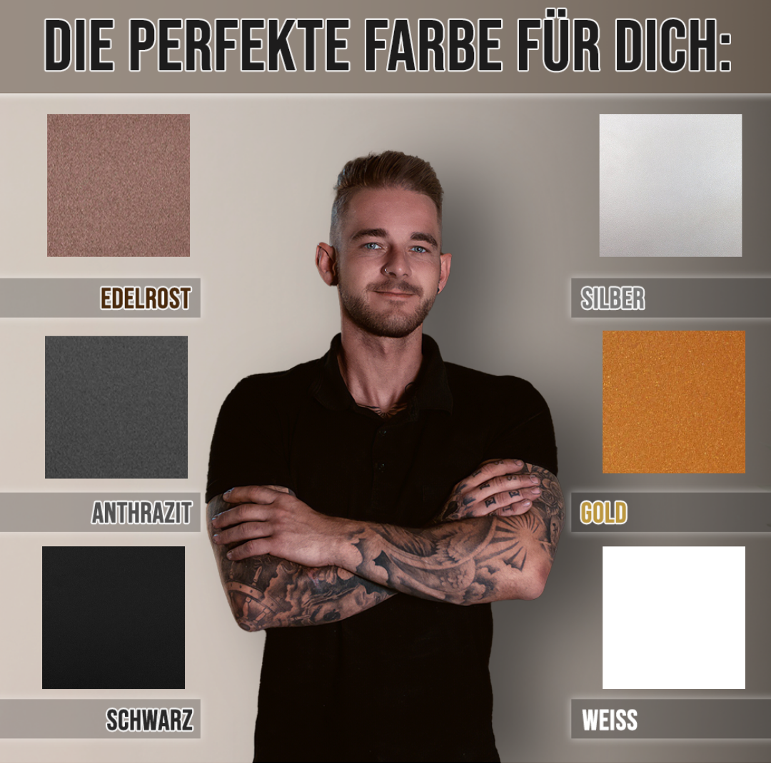 Hofschild - Kuh Pferd Blumenkranz aus edlem Stahl (personalisierbar)