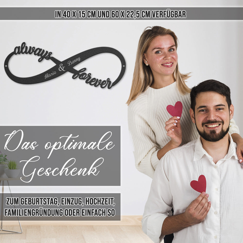 Always & forever Unendlichkeitsschleife (personalisierbar)