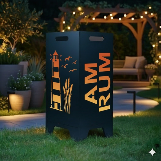 Feuertonne Amrum aus edlem Stahl