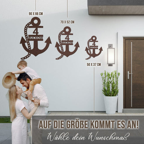 Anker-Hausnummer mit Ankerkette (personalisierbar) Craftbrothers