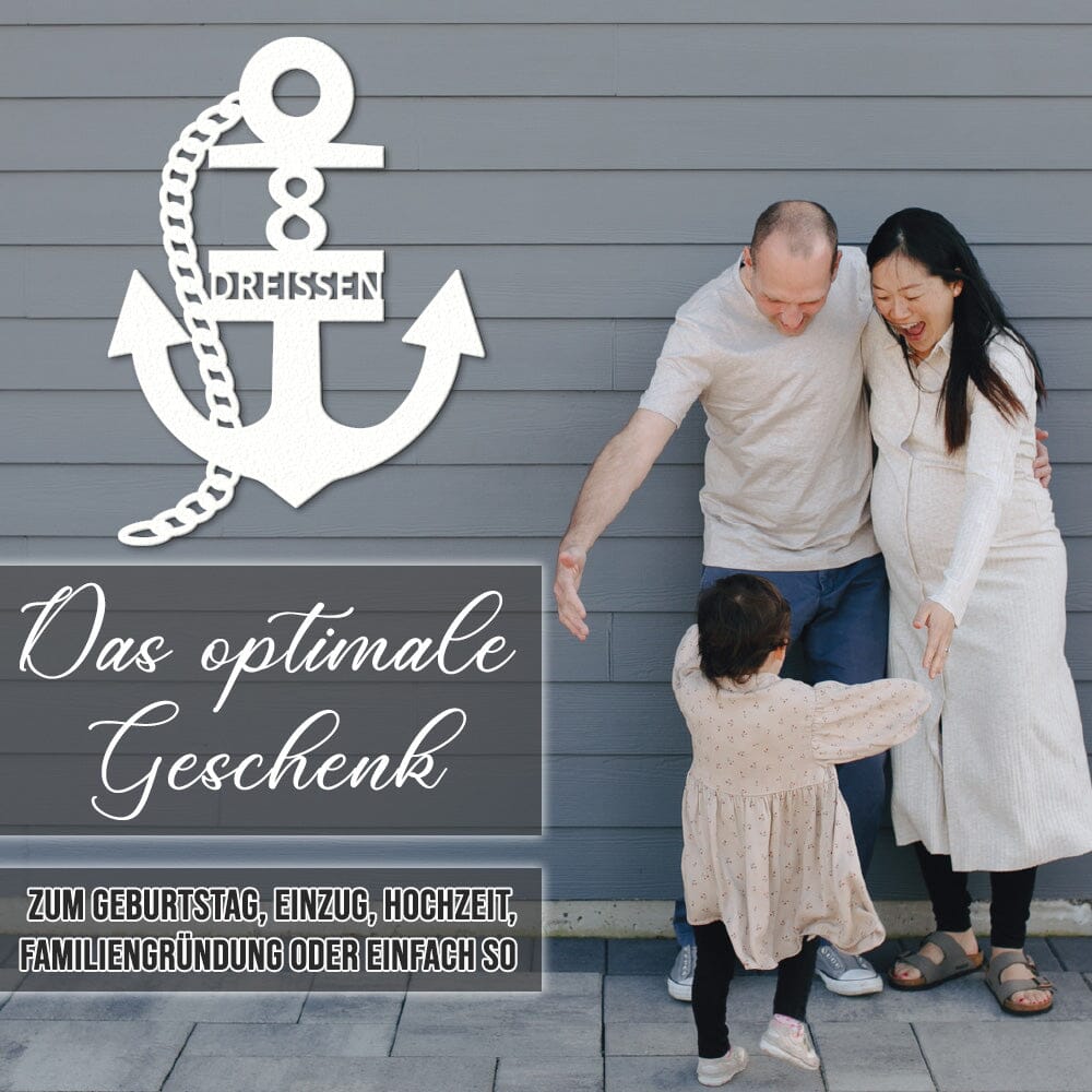 Anker-Hausnummer mit Ankerkette (personalisierbar) Craftbrothers