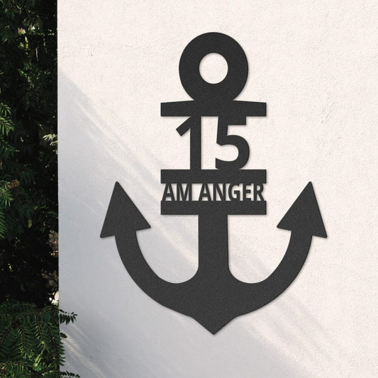 Anker-Hausnummer ohne Ankerkette (personalisierbar) Craftbrothers
