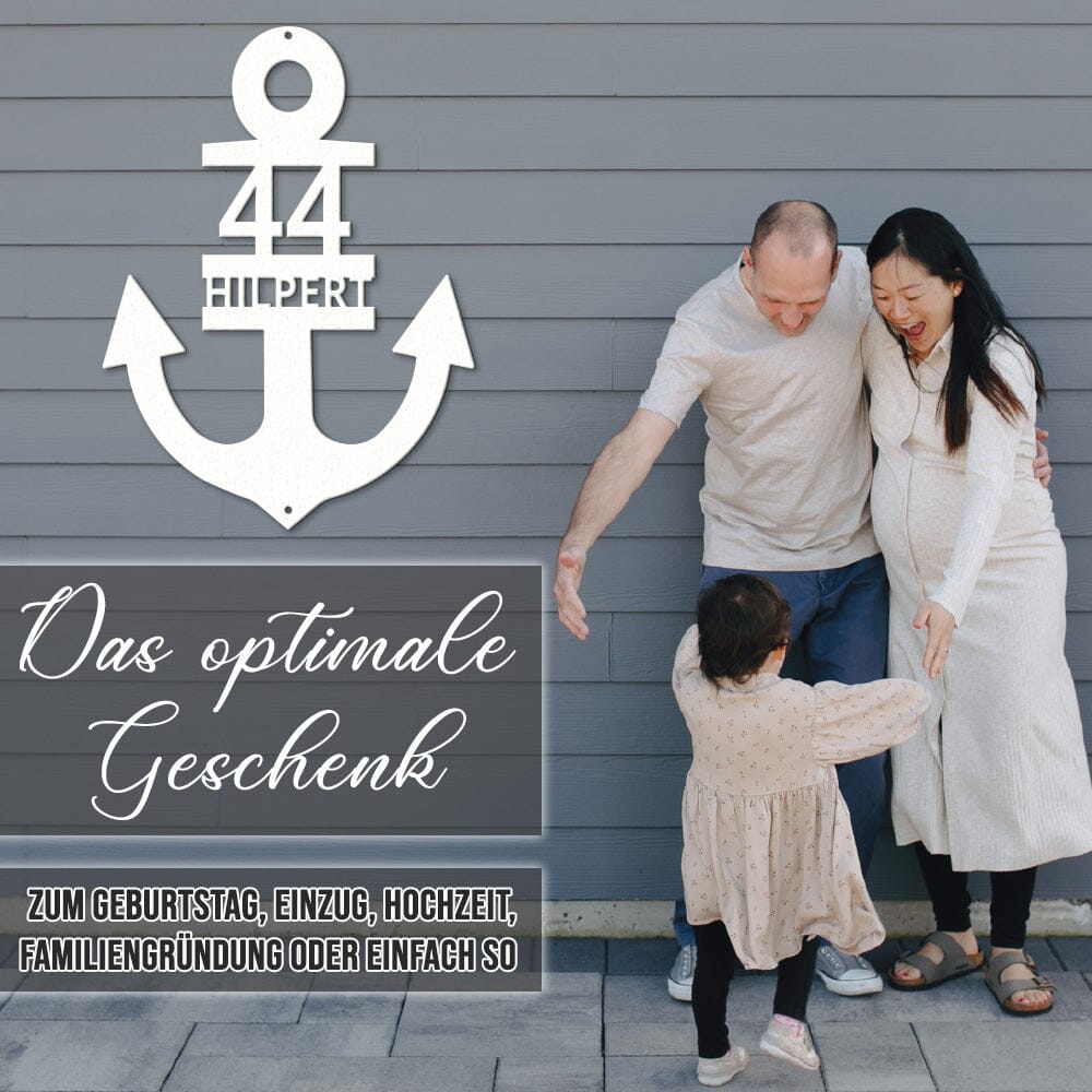 Anker-Hausnummer ohne Ankerkette (personalisierbar) Craftbrothers