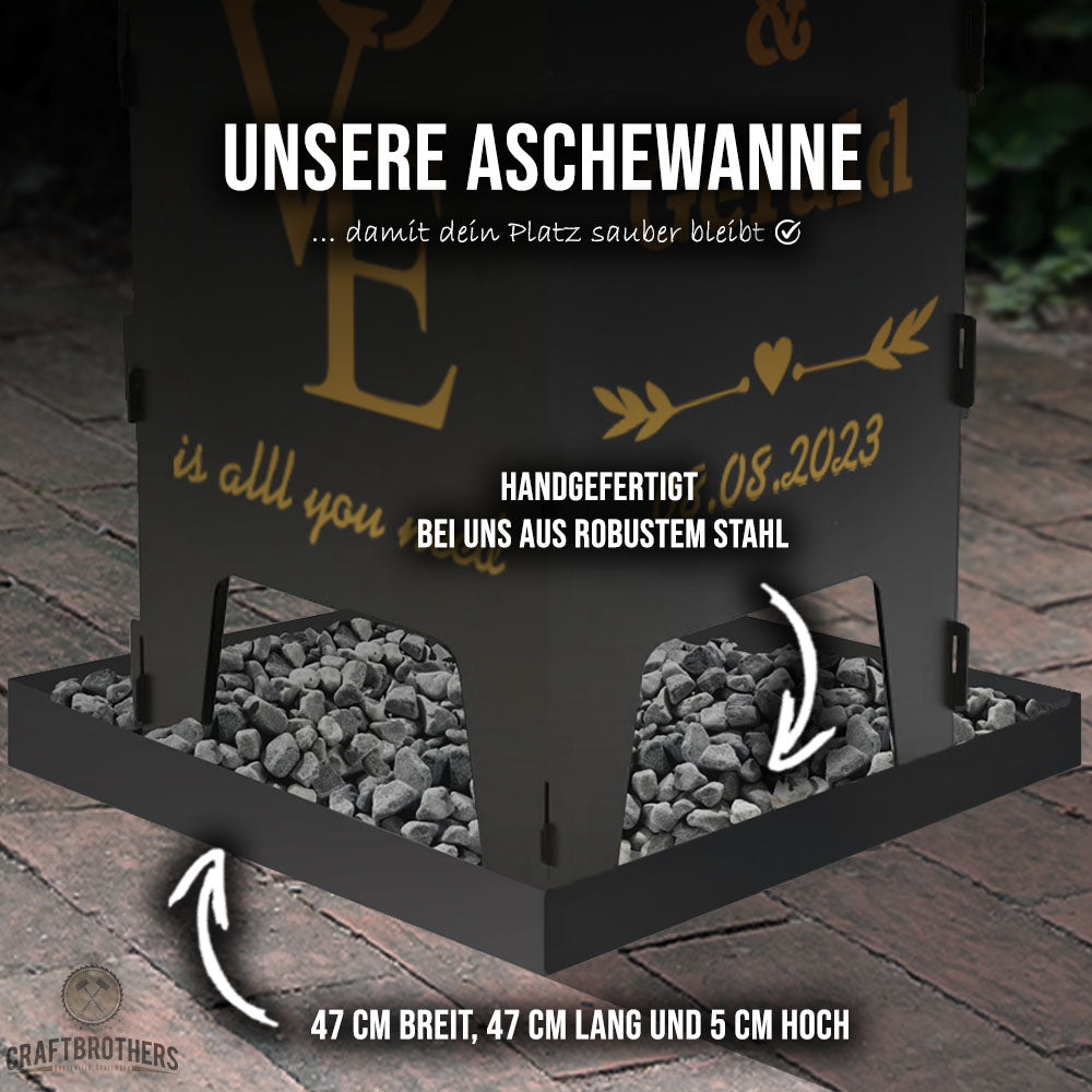 Feuertonne Flamme aus edlem Stahl