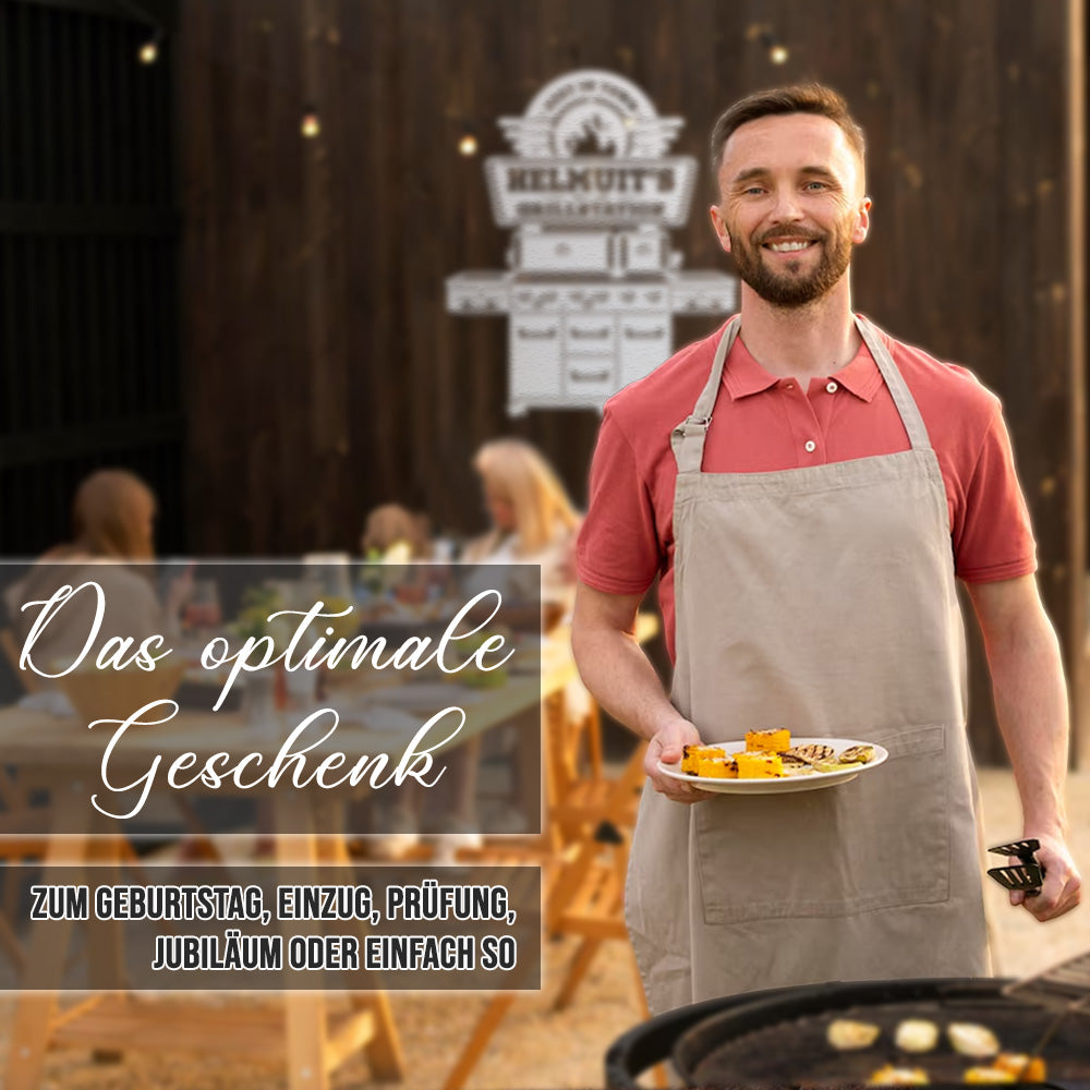 BBQ BRO Grillstation 2-türig aus edlem Stahl (personalisierbar)