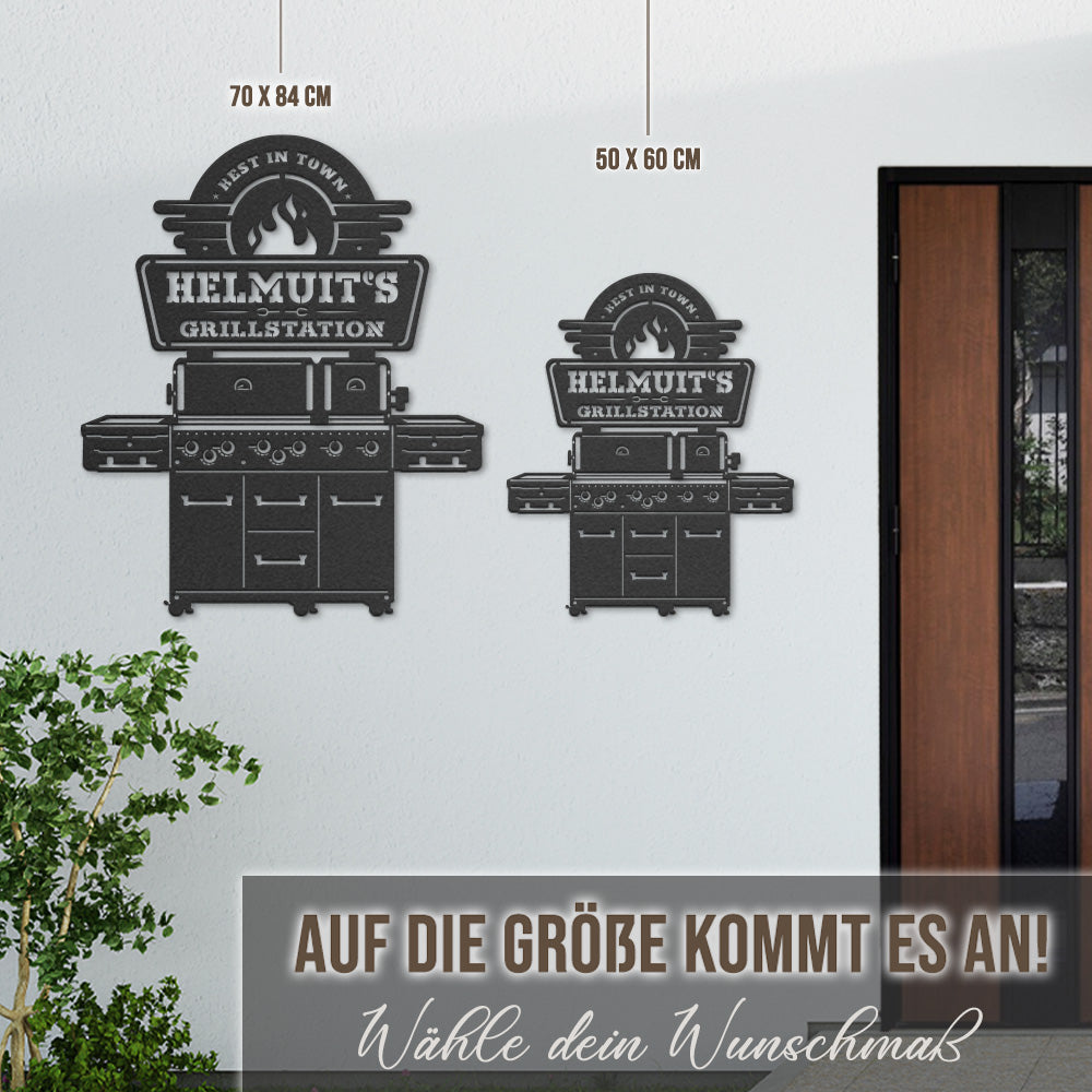 BBQ BRO Grillstation 2-türig aus edlem Stahl (personalisierbar)