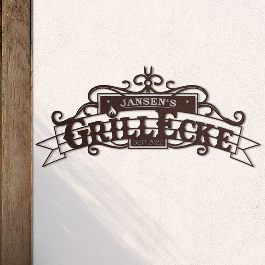BBQ Grillecke aus edlem Stahl (personalisierbar)