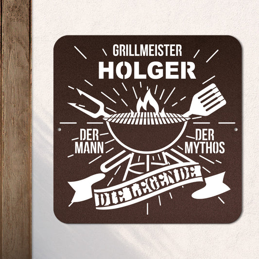 BBQ Grillmeister aus edlem Stahl (personalisierbar)