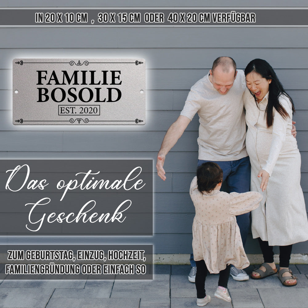 Familien-Türschild Barock (personalisierbar)