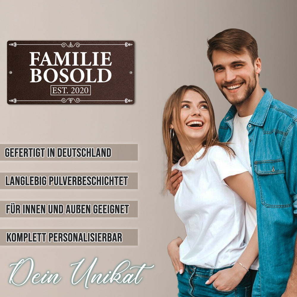 Familien-Türschild Barock (personalisierbar)