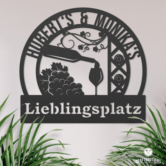 Barschild - Vino (personalisierbar) Craftbrothers