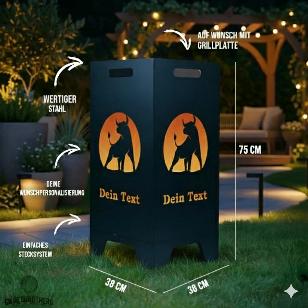 Feuertonne Bulle aus edlem Stahl