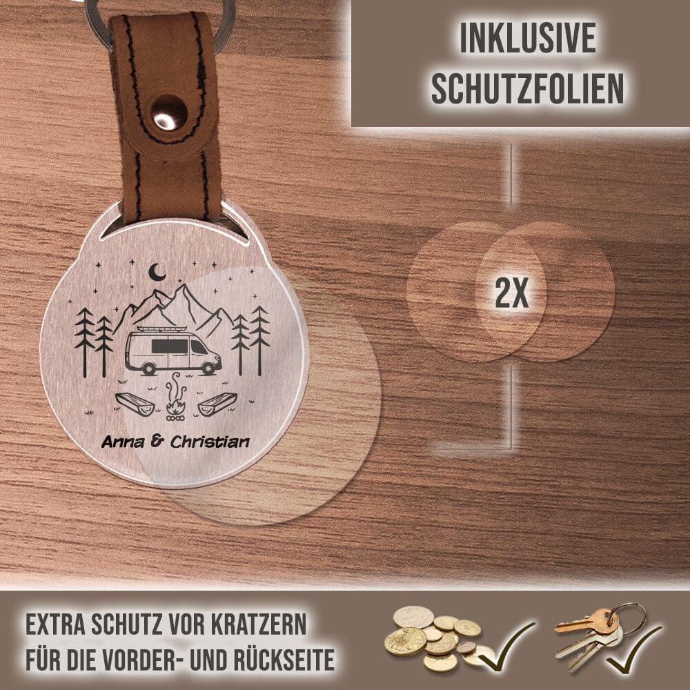Schlüsselanhänger - Camper mit Wunschtext Schlüsselanhänger Craftbrothers