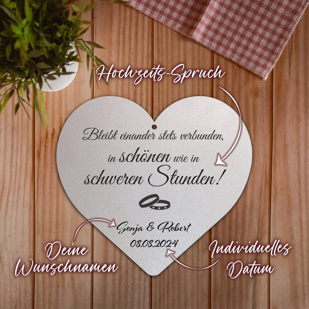 Hochzeitsgeschenk - Dekoherz - In schönen wie in schweren Stunden aus edlem Stahl (personalisierbar) Dekoherz Craftbrothers