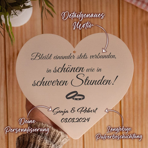 Hochzeitsgeschenk - Dekoherz - In schönen wie in schweren Stunden aus edlem Stahl (personalisierbar) Dekoherz Craftbrothers