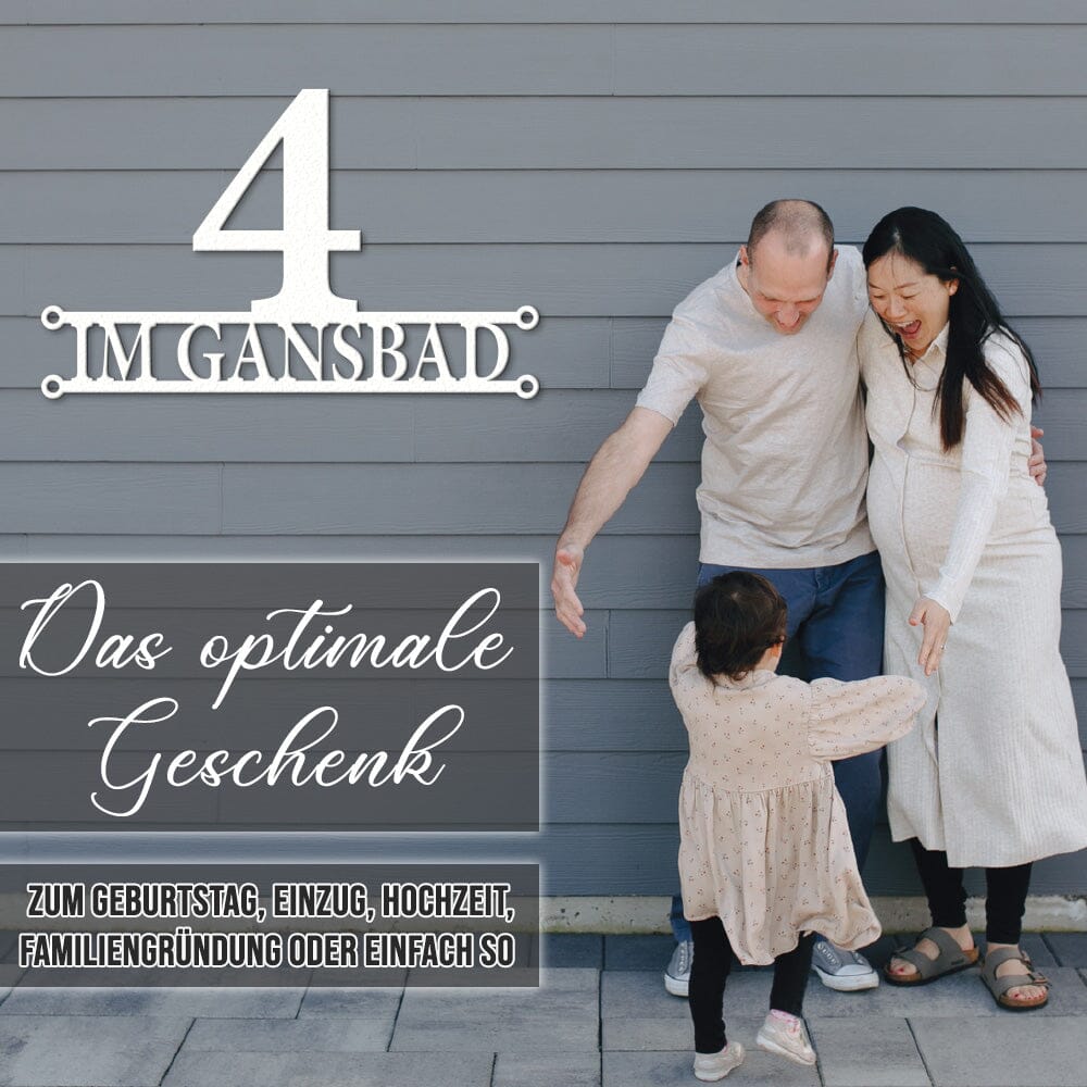 Design Hausnummer aus edlem Stahl mit Familien- oder Straßennamen Hausnummer Craftbrothers