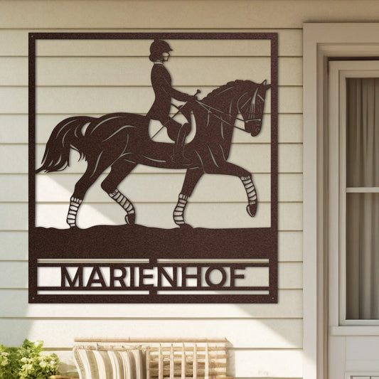 Hofschild - Dressurpferd aus edlem Stahl (personalisierbar)