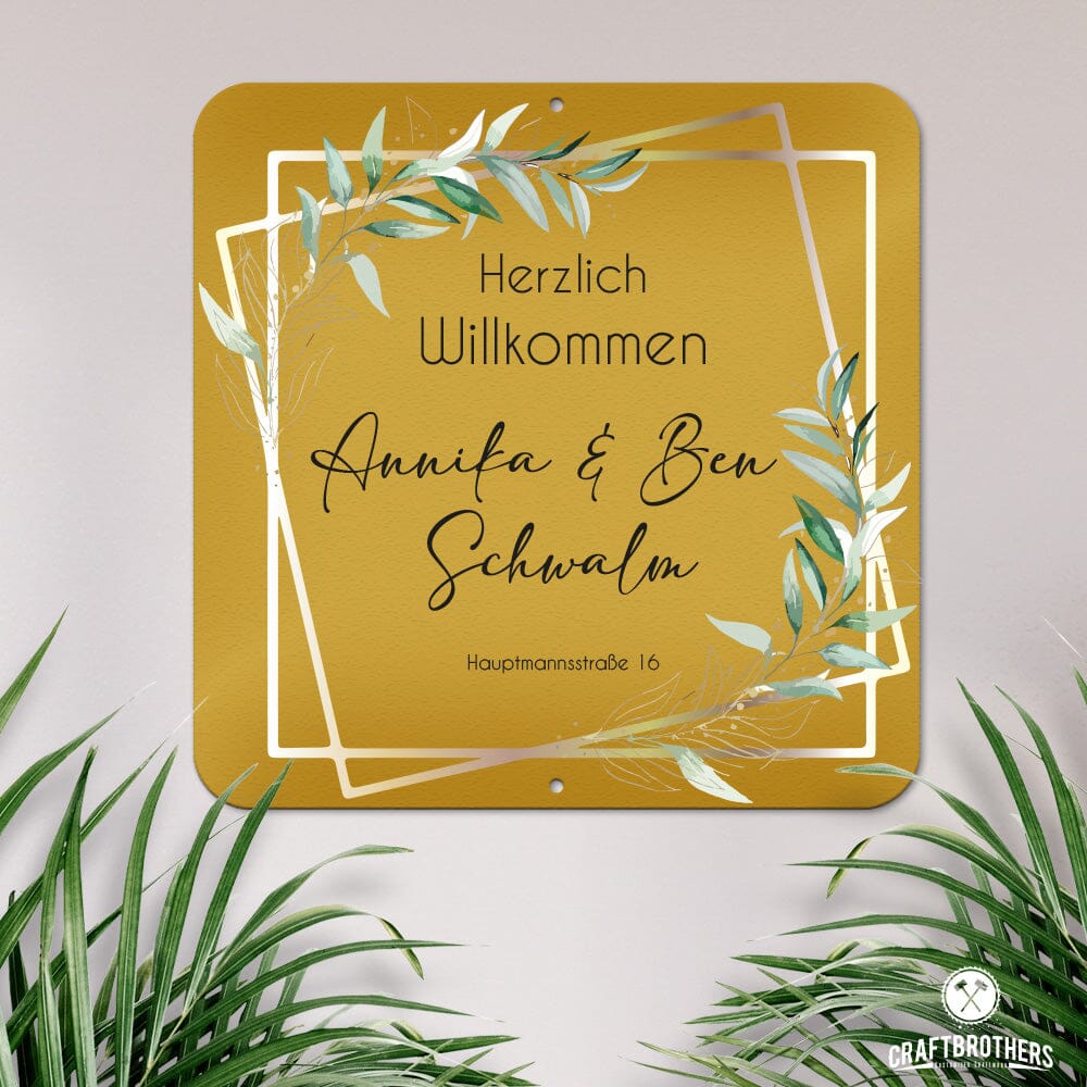 Golden Lines Edition - Türschild Eckig - Edition II (personalisierbar) Craftbrothers