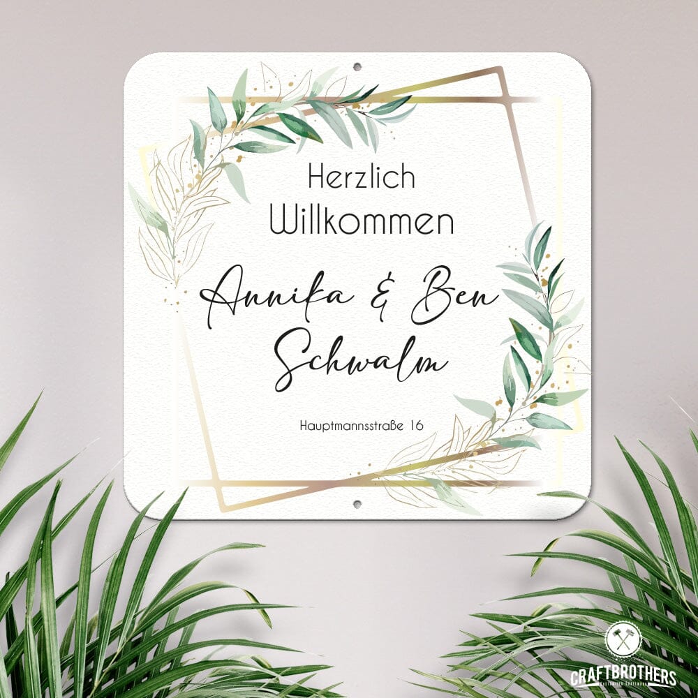 Golden Lines Edition - Türschild Eckig - Edition II (personalisierbar) Craftbrothers