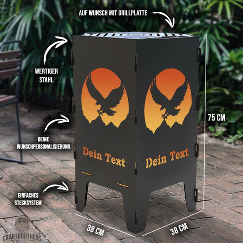 Feuertonne Adler aus edlem Stahl Craftbrothers