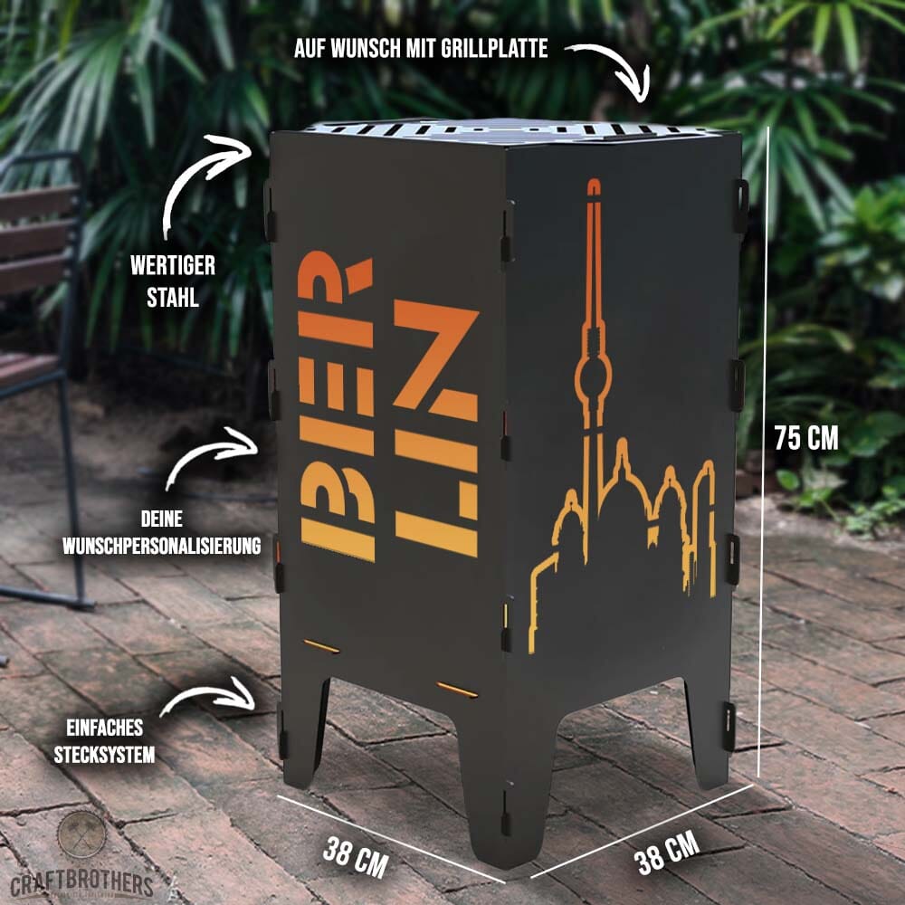Feuertonne Berlin aus edlem Stahl Craftbrothers