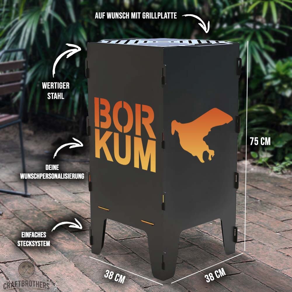 Feuertonne Borkum aus edlem Stahl Craftbrothers