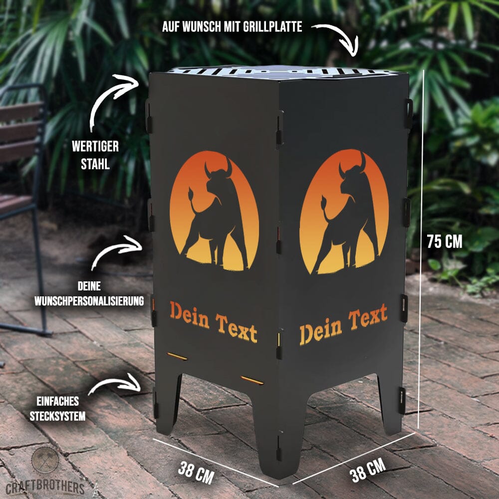 Feuertonne Bulle aus edlem Stahl Craftbrothers