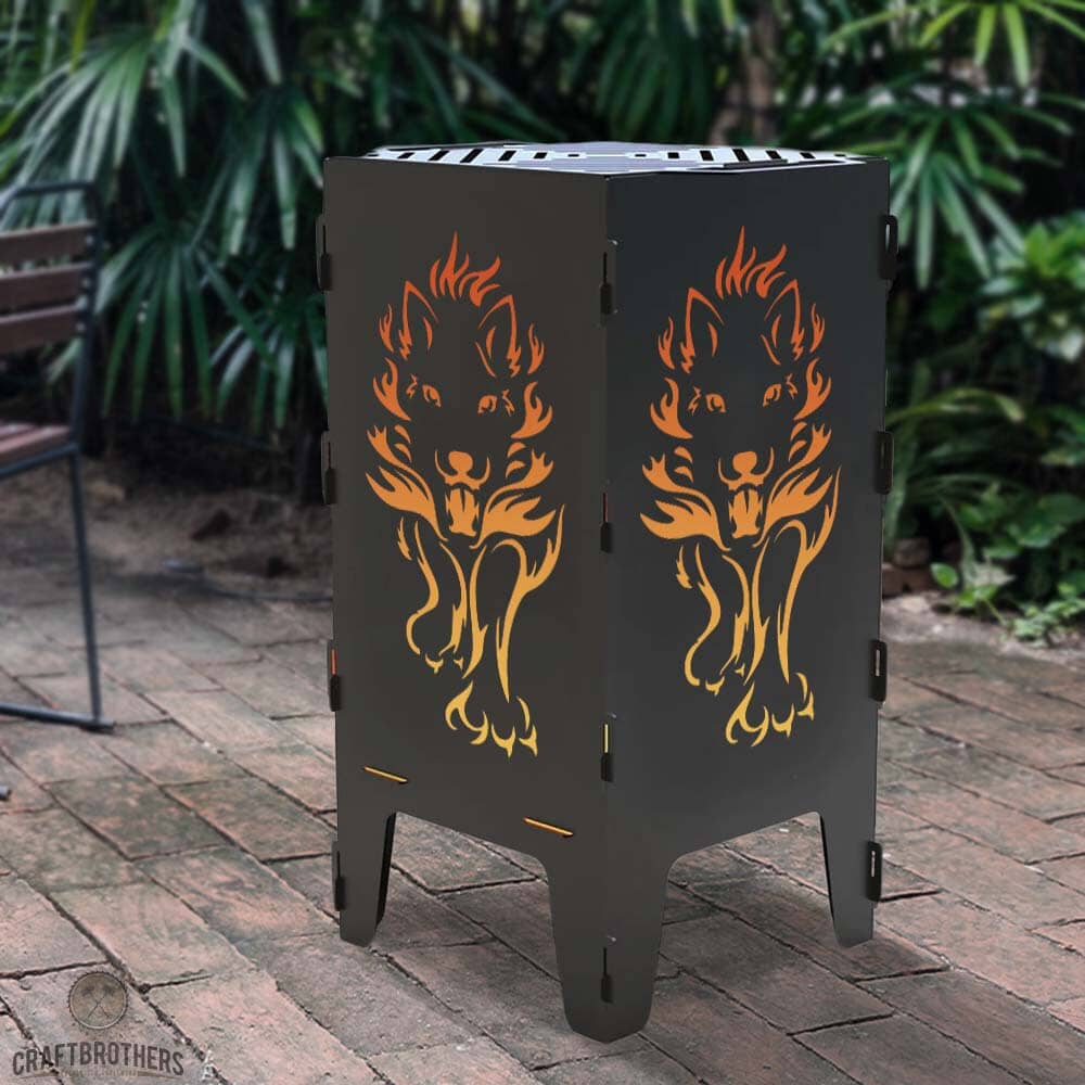 Feuertonne Feuer-Wolf aus edlem Stahl Craftbrothers