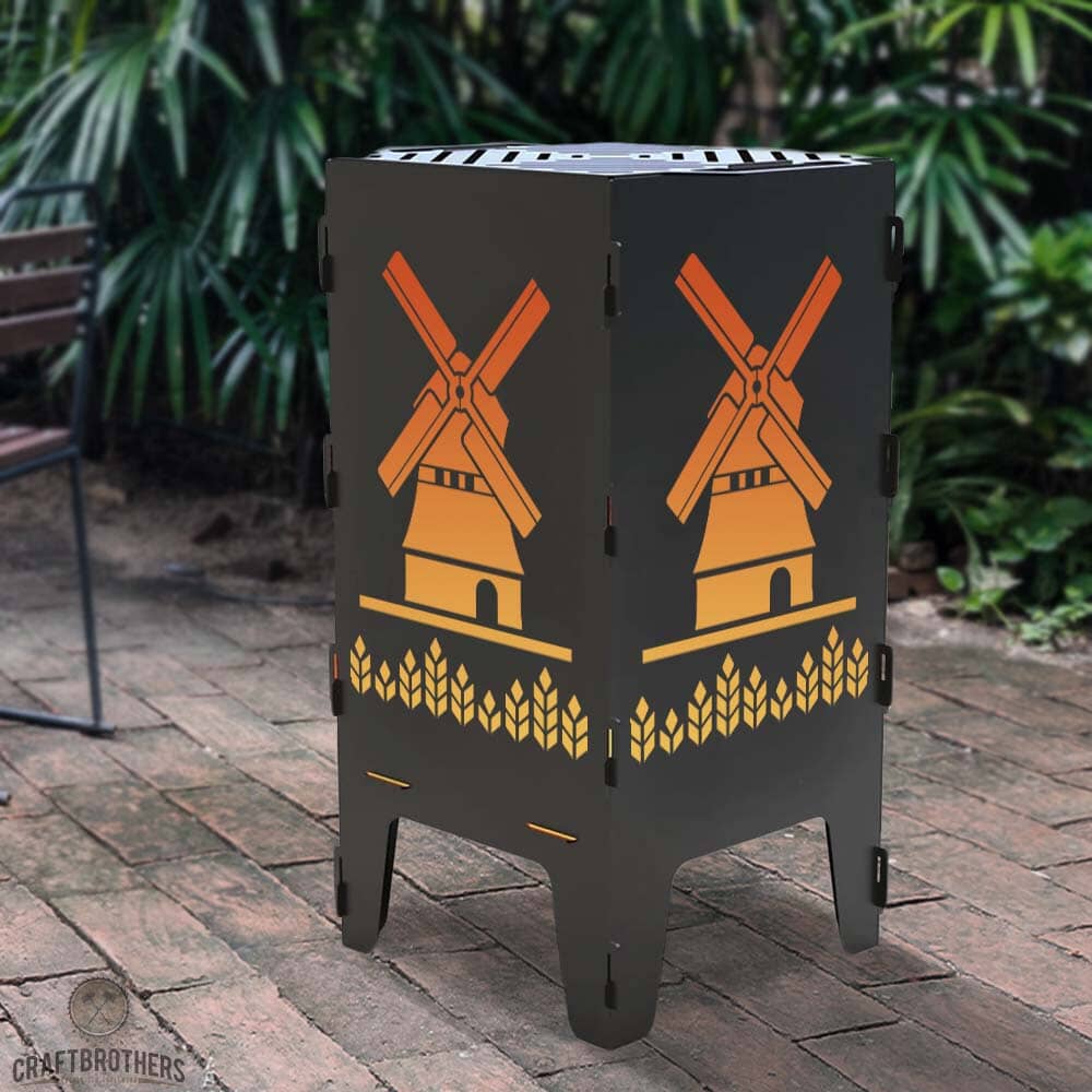 Feuertonne Mühle aus edlem Stahl Craftbrothers
