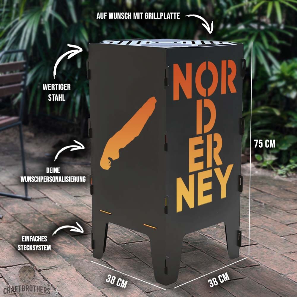 Feuertonne Norderney aus edlem Stahl Craftbrothers