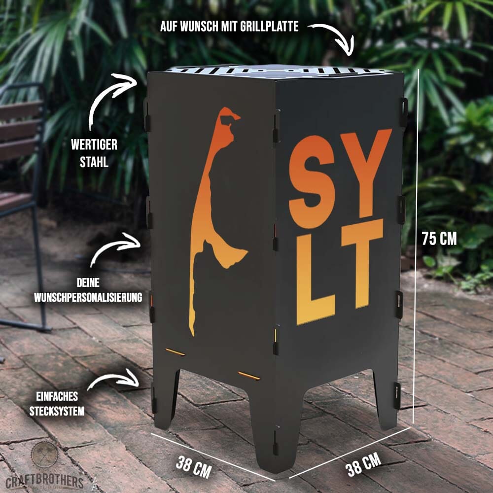 Feuertonne Sylt aus edlem Stahl Craftbrothers
