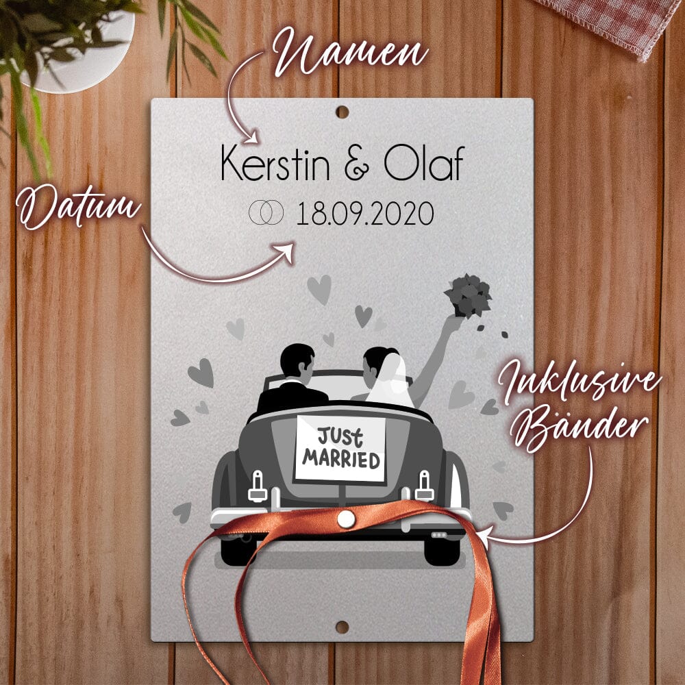 Geld-Hochzeitsgeschenk: Just Married Auto - mit Personalisierung Craftbrothers