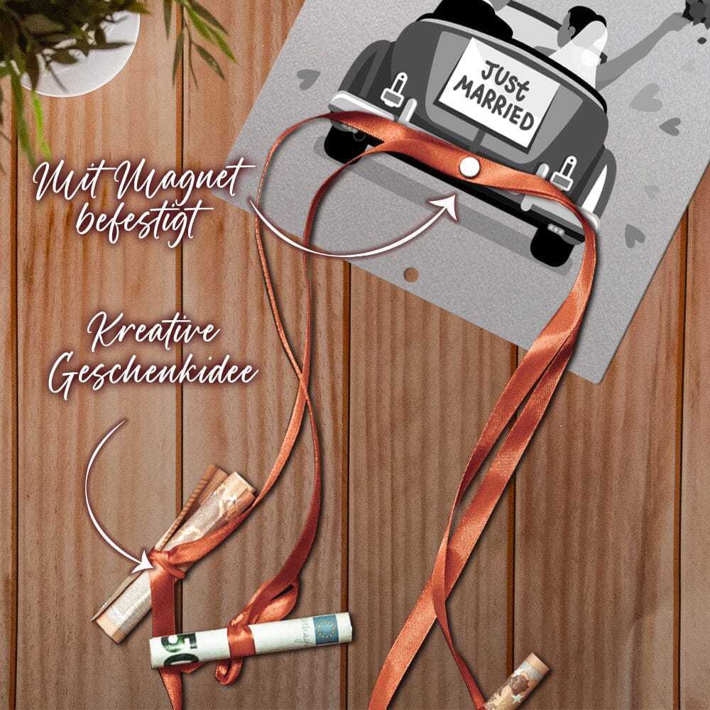 Geld-Hochzeitsgeschenk: Just Married Auto - mit Personalisierung Craftbrothers