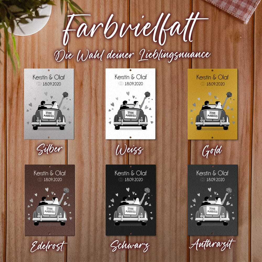 Geld-Hochzeitsgeschenk: Just Married Auto - mit Personalisierung Craftbrothers