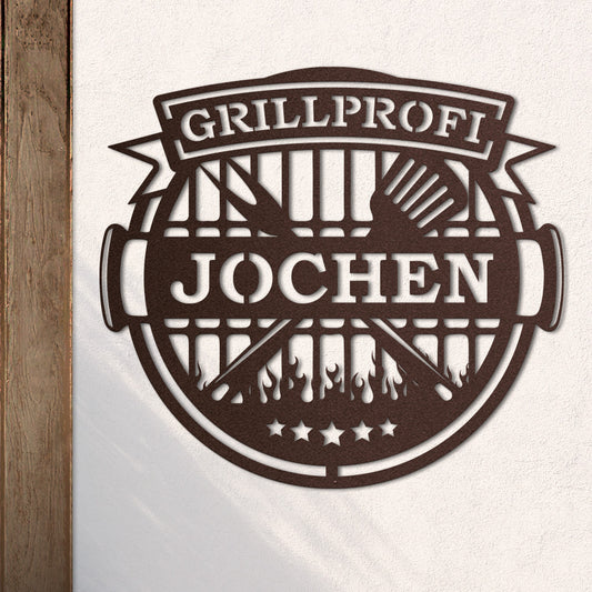 Grillschild Grillprofi (personalisierbar)