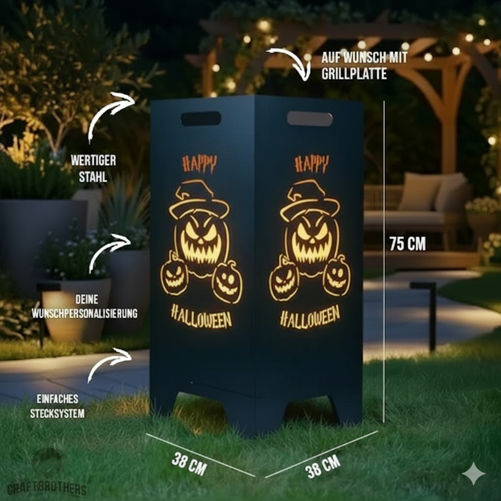 Feuertonne Halloween aus edlem Stahl