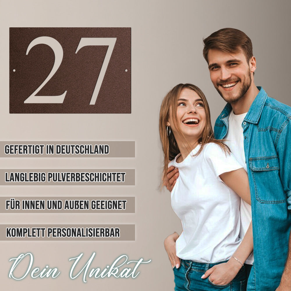 Hausnummer aus edlem Stahl