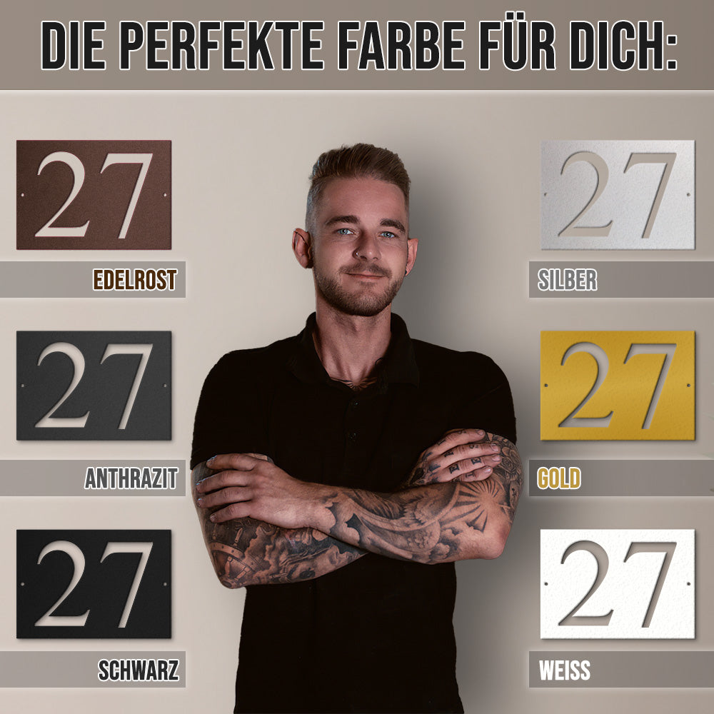 Hausnummer aus edlem Stahl
