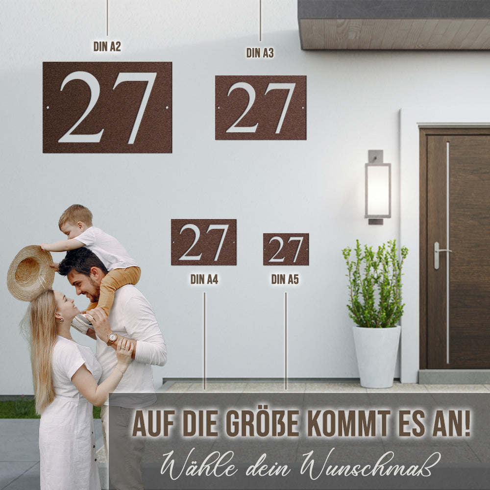 Hausnummer aus edlem Stahl