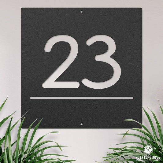 Hausnummernschild "Geno" - Eckig - mit Hausnummer Hausnummer Craftbrothers