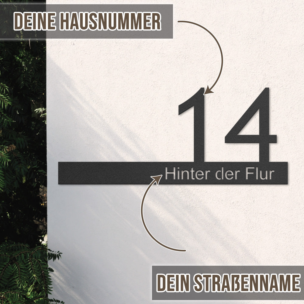 Hausnummernschild "Viktoria" mit Straßennamen