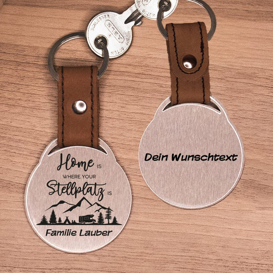 Schlüsselanhänger - Home is where your Stellplatz is mit Wunschtext Schlüsselanhänger Craftbrothers