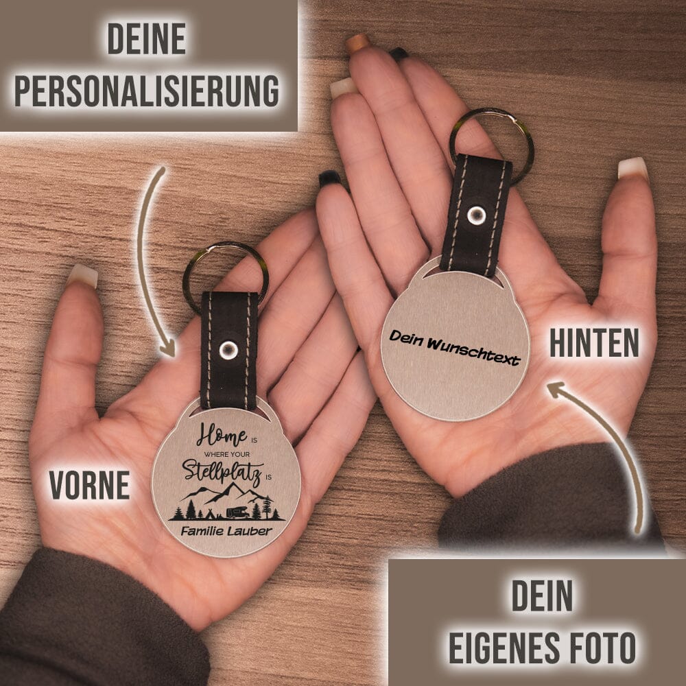 Schlüsselanhänger - Home is where your Stellplatz is mit Wunschtext Schlüsselanhänger Craftbrothers