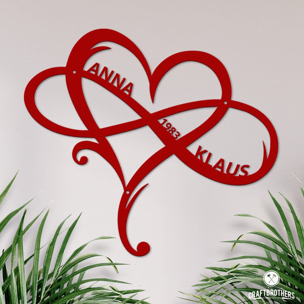 Infinity Herz mit Wunschtext aus edlem Stahl (personalisierbar) Craftbrothers