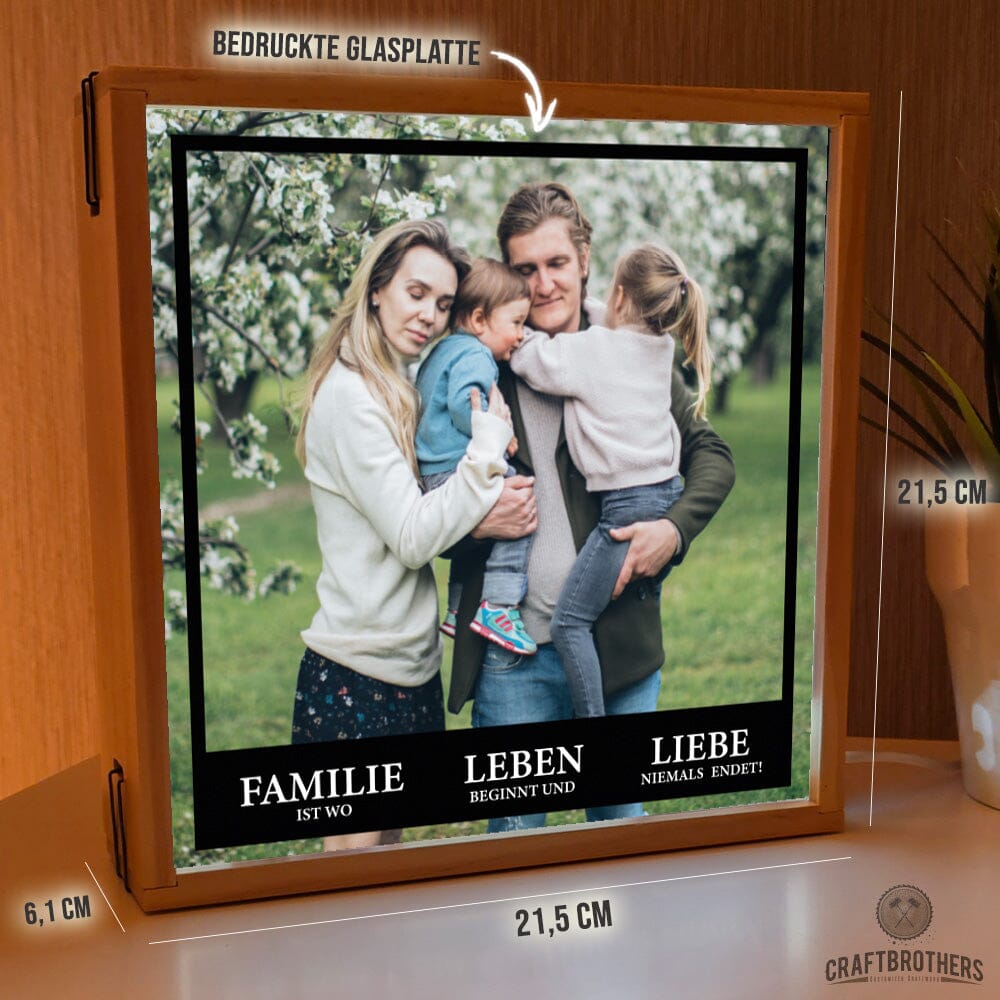 "Craftbrothers Lumina" - Familie ist, wo Leben beginnt und Liebe niemals endet! Leuchtkasten Craftbrothers
