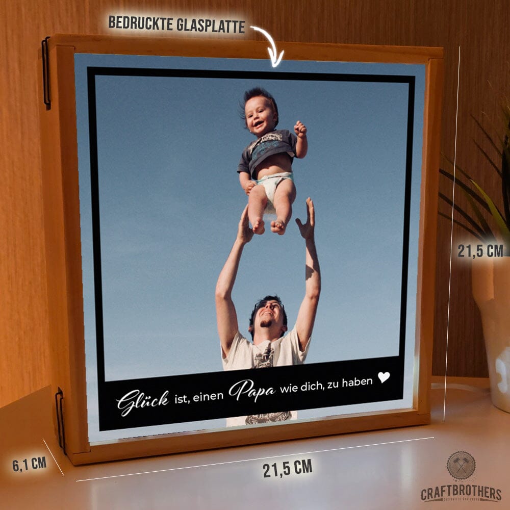 "Craftbrothers Lumina" - Glück ist, einen Papa wie dich, zu haben Leuchtkasten Craftbrothers