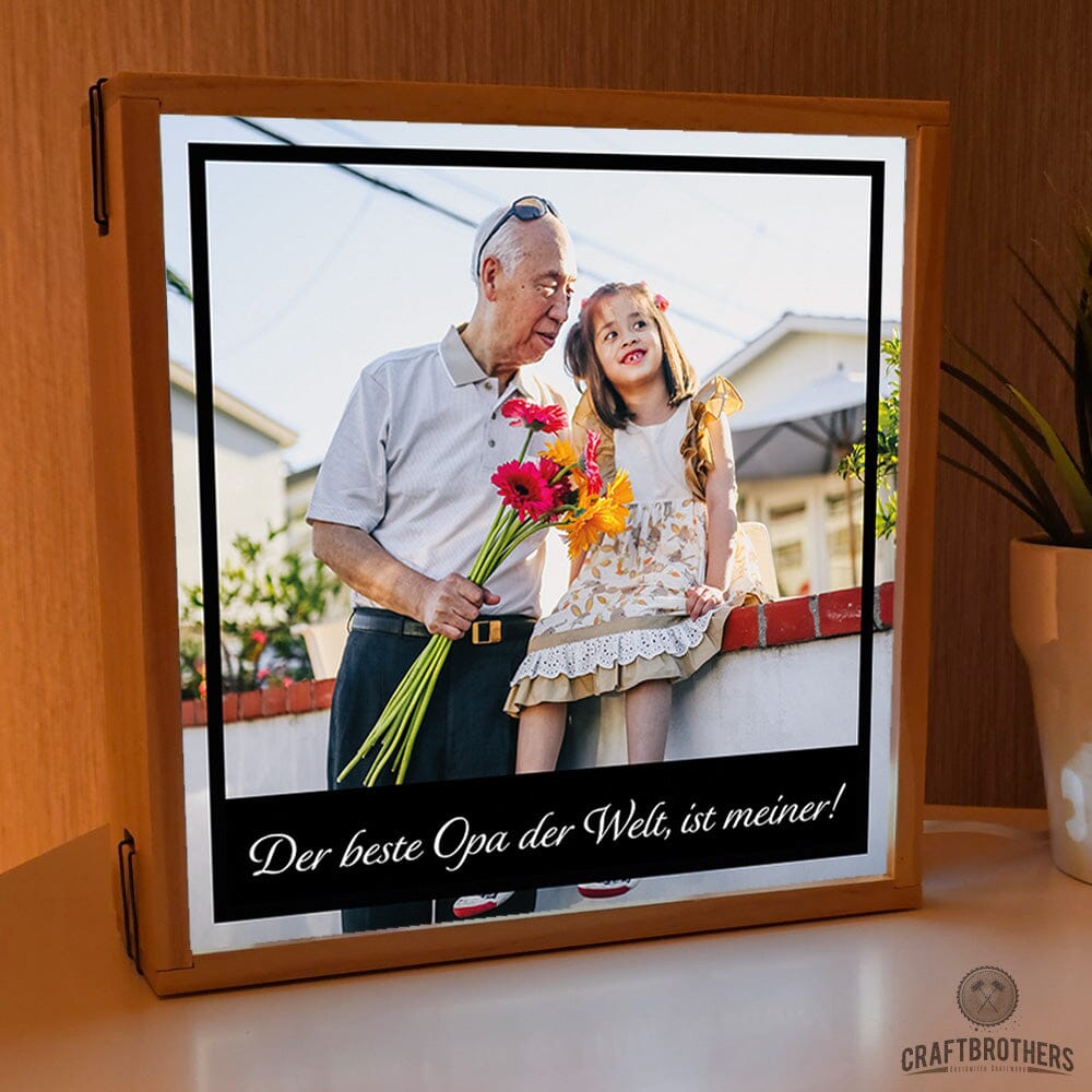 "Craftbrothers Lumina" - Der beste Opa der Welt, ist meiner! Leuchtkasten Craftbrothers