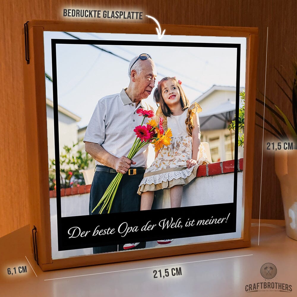 "Craftbrothers Lumina" - Der beste Opa der Welt, ist meiner! Leuchtkasten Craftbrothers