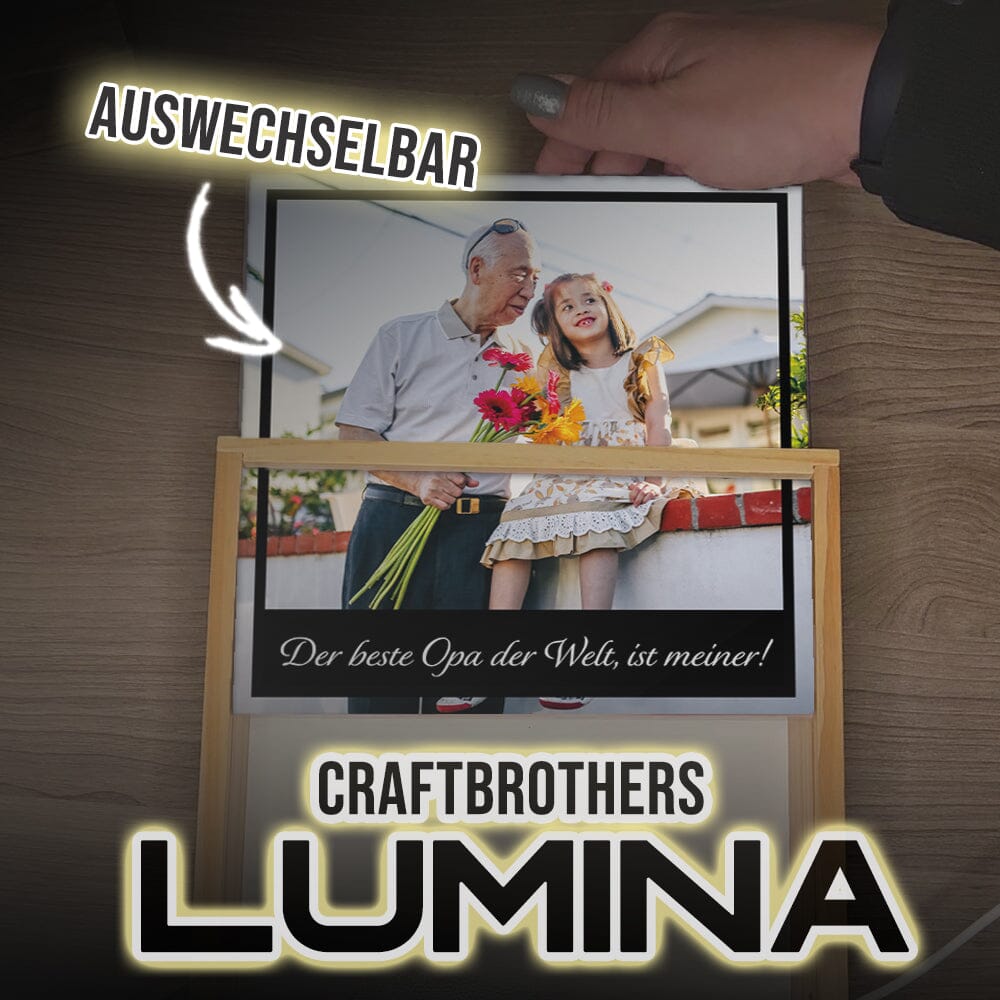 "Craftbrothers Lumina" - Der beste Opa der Welt, ist meiner! Leuchtkasten Craftbrothers
