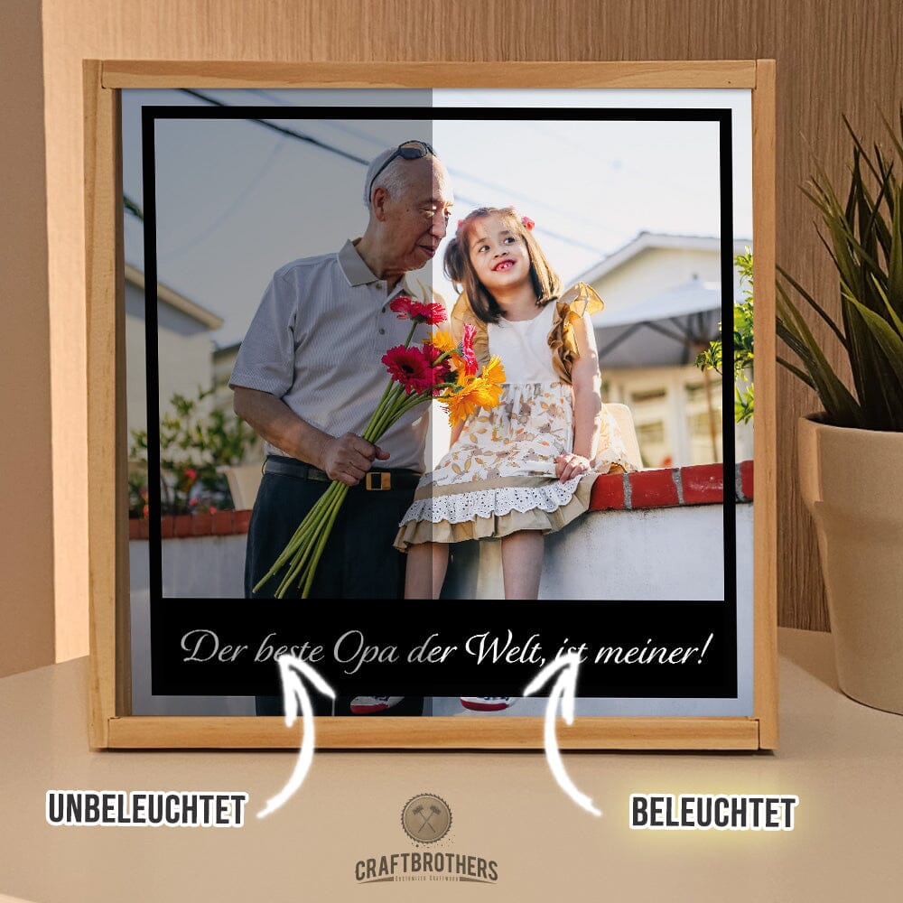 "Craftbrothers Lumina" - Der beste Opa der Welt, ist meiner! Leuchtkasten Craftbrothers